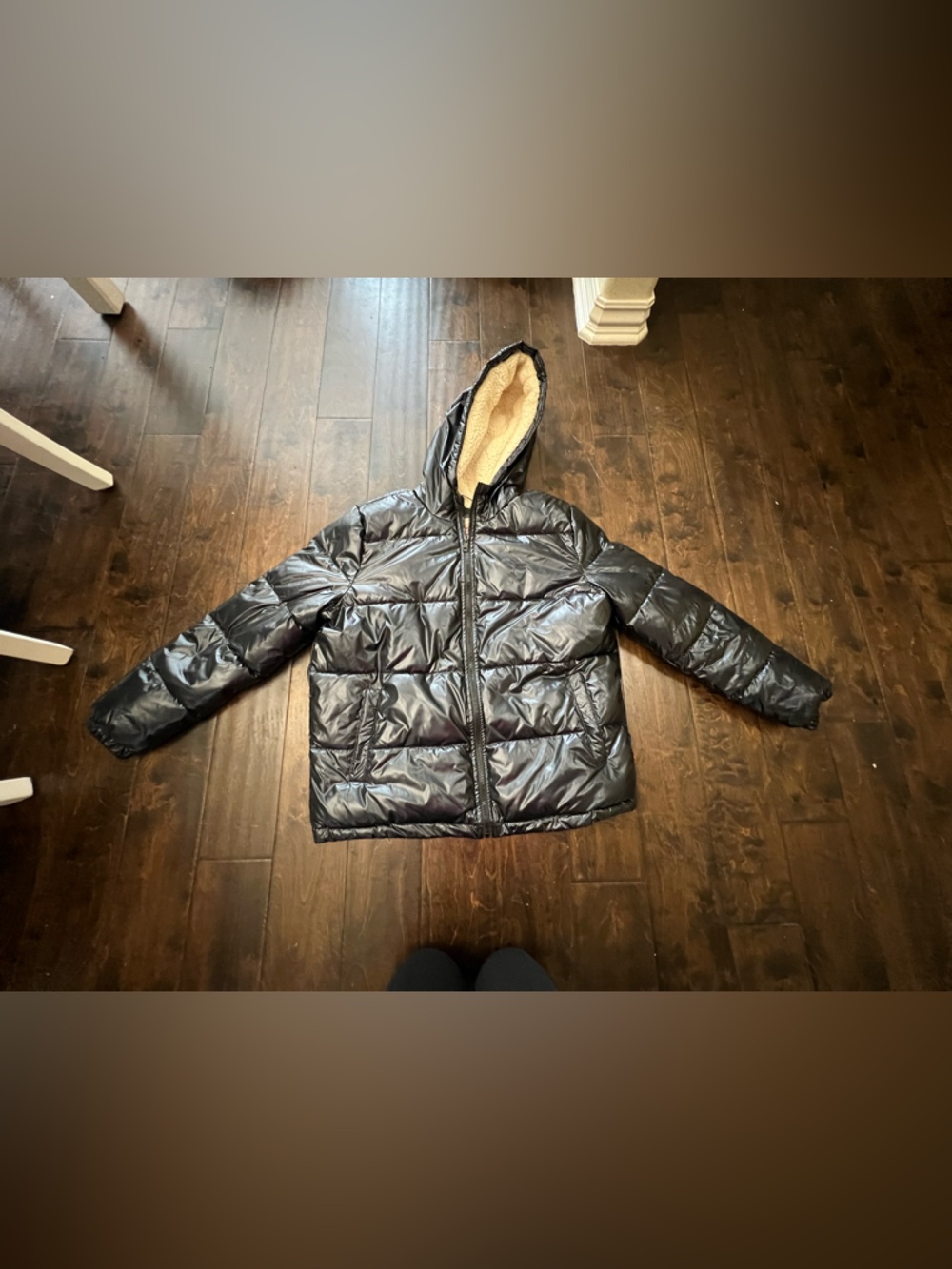 Levi's Black Puffer Ski Jacket with Sherpa-Lined Hood